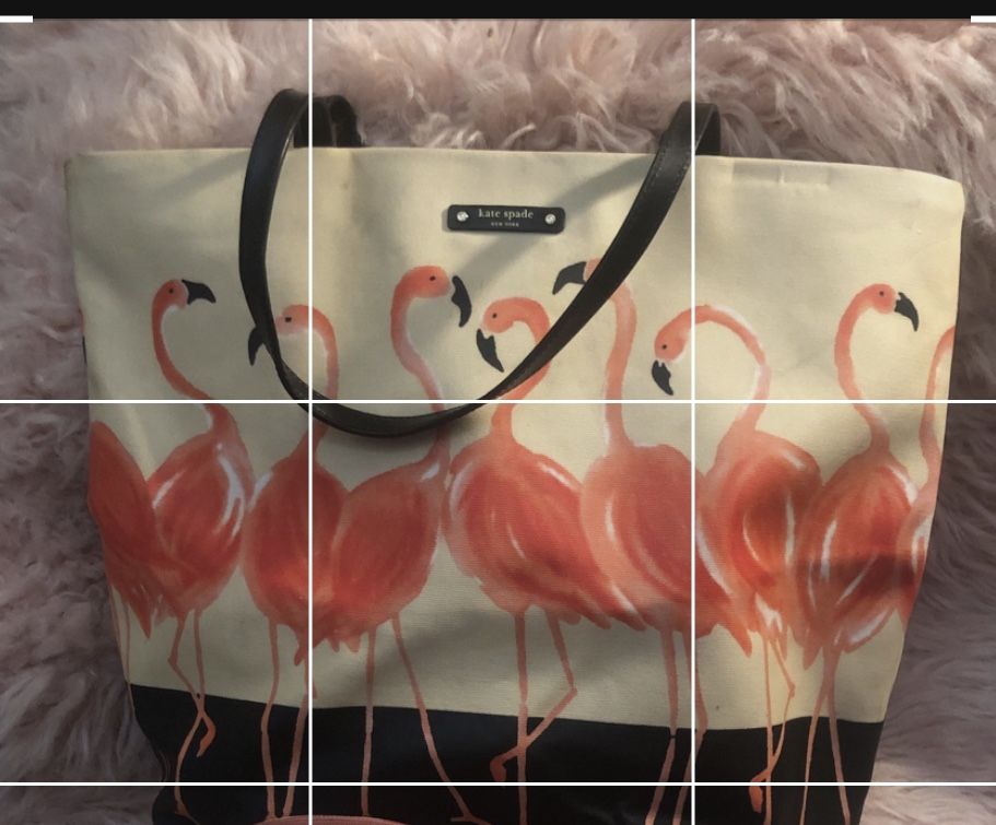 Kate Spade Flamingo Tote Purse AND Makeup Bag for Sale in Bloomington