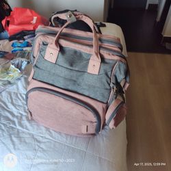 Diaper Bag/ Bed With Fabric Roof