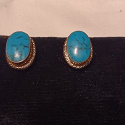 Turquoise Earrings Sterling TS 127  925 