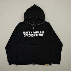 Brand new that’s a awful lot of cough syrup VVS rhinestone full zip up size small and medium scanning QR verification