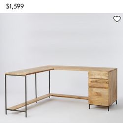 L Shaped Desk, Solid Mango Wood From West Elm