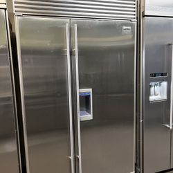 SUB ZERO 48”WIDE STAINLESS STEEL SIDE BY SIDE REFRIGERATOR 