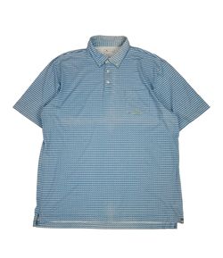 Peter Millar Polo Shirt Mens XL Blue Sailboat Print Pocket Tee Pima Cotton Golf
