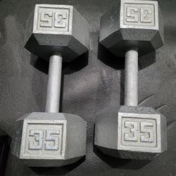 35lbs Dumbells Weights 