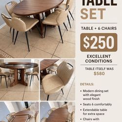 )) Brown dining table ((