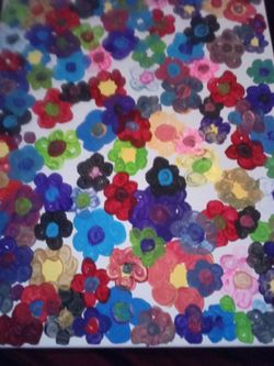 Q-tip Flowers White. 18x20