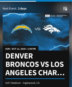 Broncos vs Chargers NFL Ticket Oct 11 2026