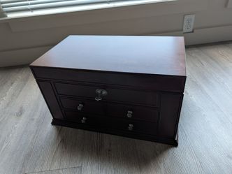 Dark Wood Jewelry Box with Drawers
