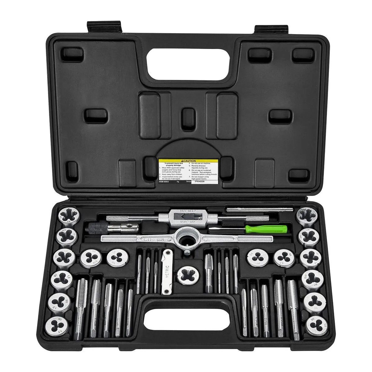 Harbor Freight PITTSBURGH Carbon Steel Metric Tap and Die Set, 40 Piece item#62832