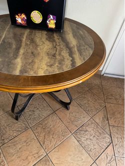 Round wood kitchen table