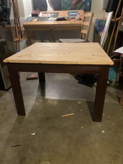 Custom Table For Sell Cherry Base With Clear Coat Top