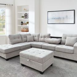Brand New Sectional Sofa with Ottoman / Sofa Seccional con Ottoman Nuevo a Estrenar … Fast 🚚