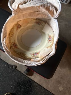 Vintage Floral Porcelain Serving Bowl