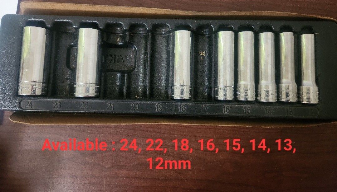 1/2" Drive 6-Point Metric Flank Drive Deep Socket Set Item: 313TWMYA SALe