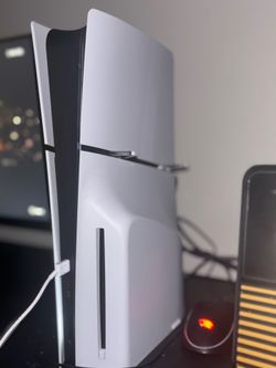 PS5 Slim Version With Attachable Disk Drive, 2 Controllers, One Game. (Monitor can be included)