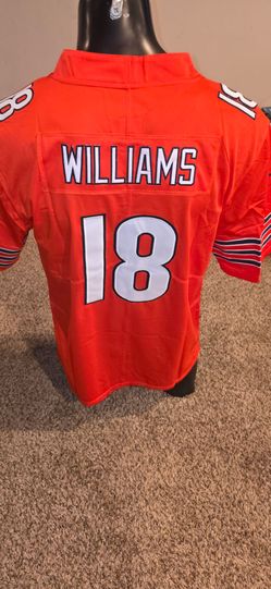 Orange Caleb Williams #18 embroidered jersey