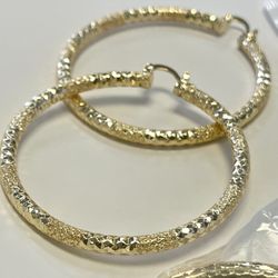 14k gold plated diamond medium earrings