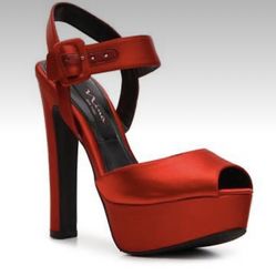 Nina Pangea Women's Red Platform Sandal Size 7.5