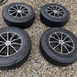 Tires and rims 235 70 16 black chrome 5 bolt pattern 16” inch R16 Falken all terrain good tread