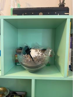 Mint Green Cube Storage Shelf – Modern & Functional