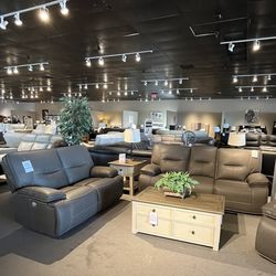 Grey Power Reclining Sofa And Loveseat