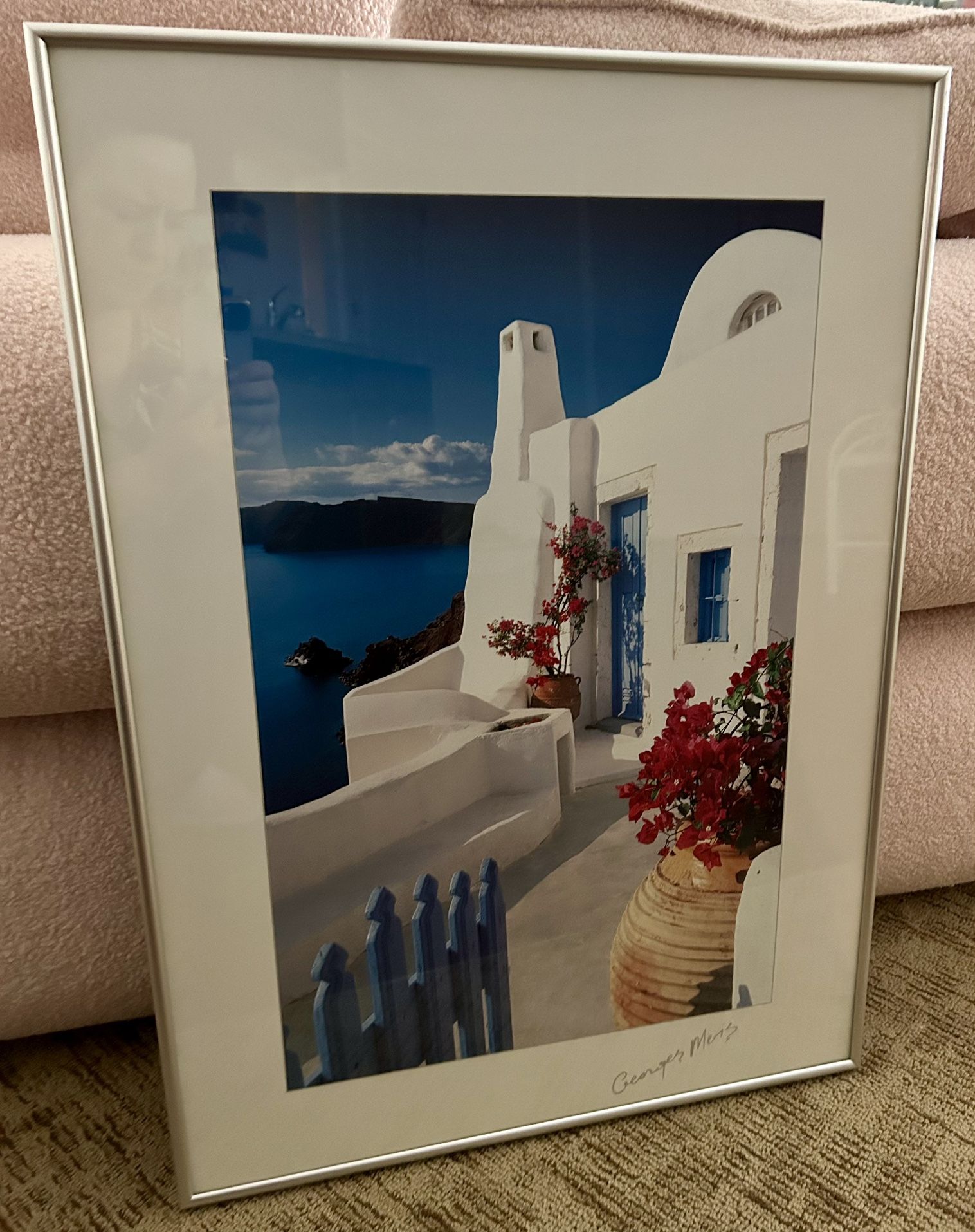 Mid century Greece print by George meis with high end frame