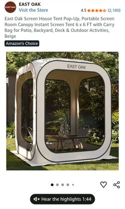 East Oak 6x6 Pop-Up Tent