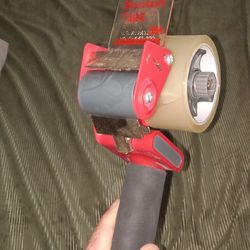 New Red 3M PACKING Tape Gun With Fresh Roll In It 