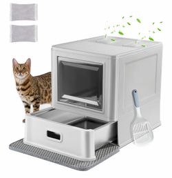 Enclosed Stainless Steel Cat Litter Box