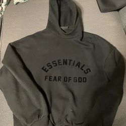 black arched logo essentials hoodie