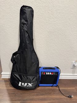 LyxPro Guitar, Gig Bag with Small Amp