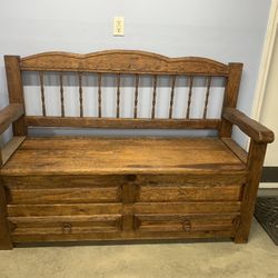 Spanish Colonial, Mexico, Banca (Baul) Bench