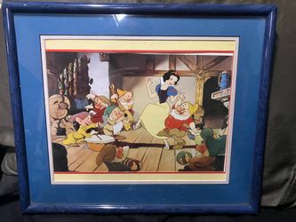 Disney Store Snow White & Seven Dwarfs Commemorative Lithograph(framed)
