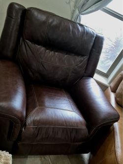 Brown Leather Recliner Chair