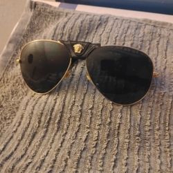 VERSACE  Gold Gray 62 mm Men's Sunglasses