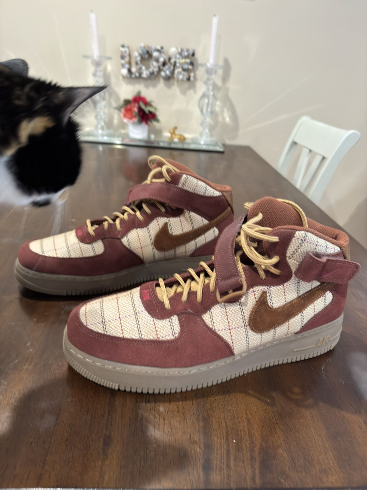 Nike Air Force 1 Mid Plaid Brown CT1206-900 (Size 13)