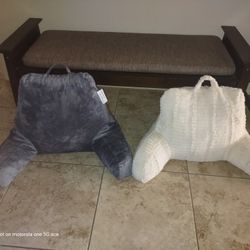 2 Plus Chair Pillows One White Gray. Clean And Unblemished.