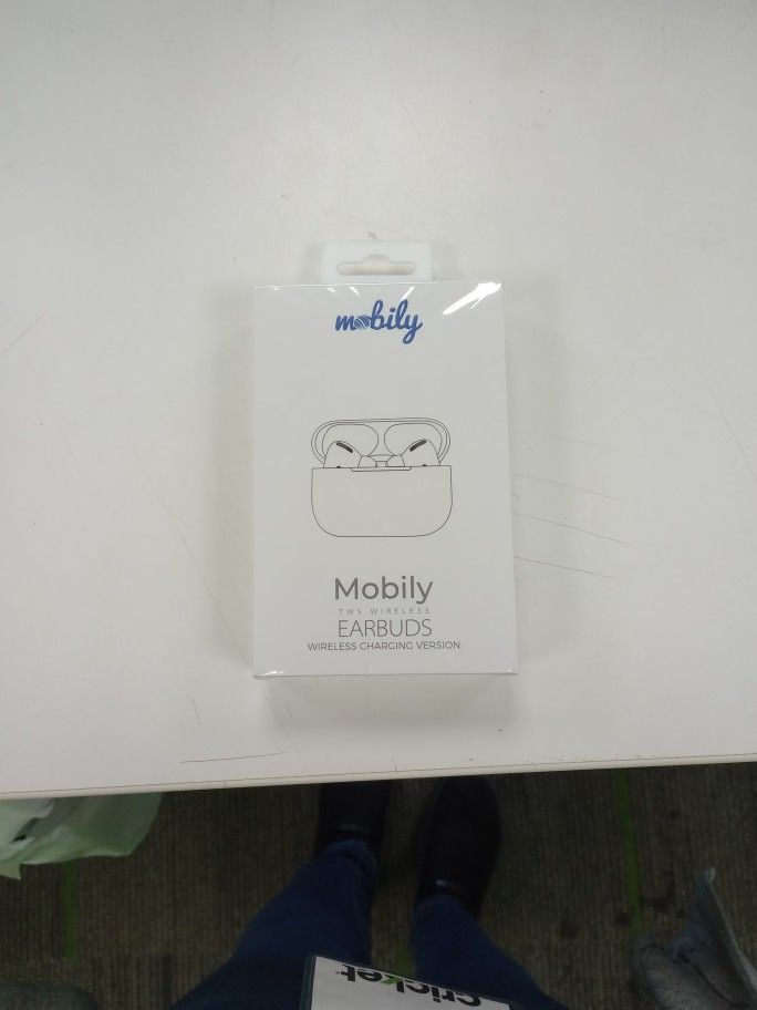 Mobily Pods-True Wireless Earbuds with Wireless Charger-White