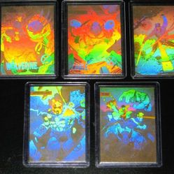 1992 X-MEN IMPEL GOLD HOLOGRAM INSERT 5 CARD SET MARVEL JIM LEE 