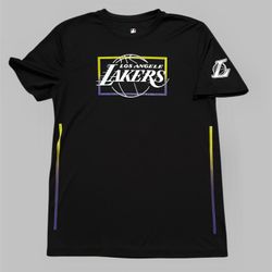 Los Angeles Lakers black and purple NBA Dri fit T shirt Size Small 