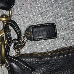 Coach Black Shoulder Bag with Brass Hardware Zip Top 