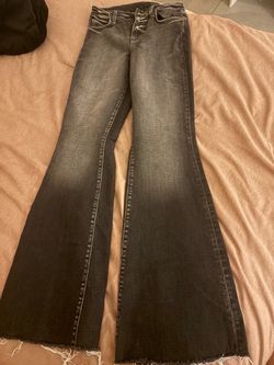 Women’s bootcut jeans, dark grey, size 3-4.