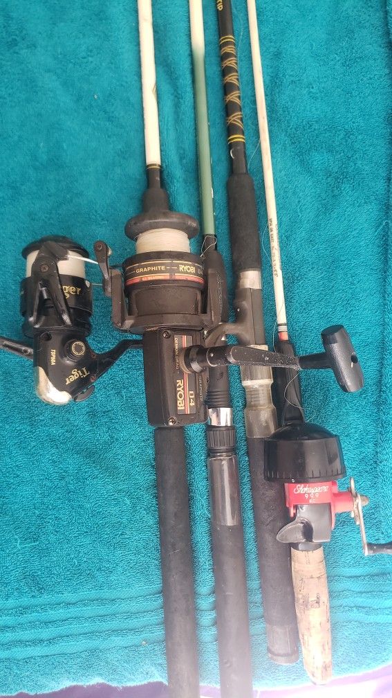 Fishing Reels & RODS Olympic GRAPHITE ~ Tiger Reel Spin Or CAST over 170.