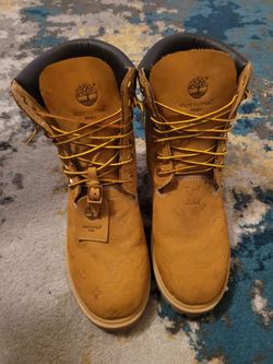Size 10.5 Louis Vuitton x Timberland Wheat Monogram Boots
