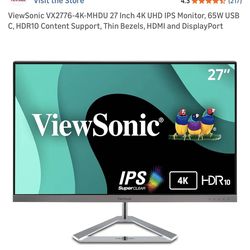 【was$350】ViewSonic VX2776-4K-MHDU 27” 4K IPS Monitor – Excellent Condition