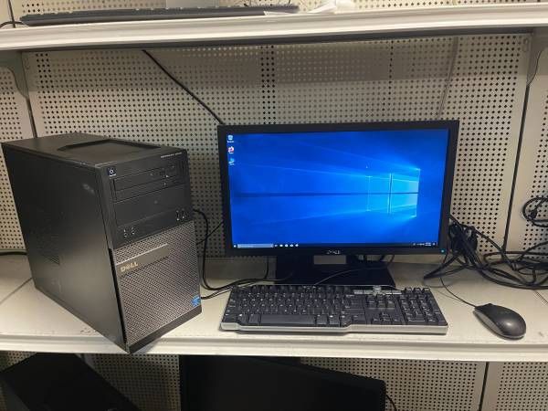 DELL desktop i3 processor win 10 comes with monitor keyboard and mouse