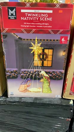 Member's Mark Pre-Lit Twinkling Nativity Scene 6ft