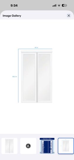 RELIABILT 60-in x 80-in White 1-panel Frosted glass Prefinished MDF Twilight Sliding Closet Door (Har...