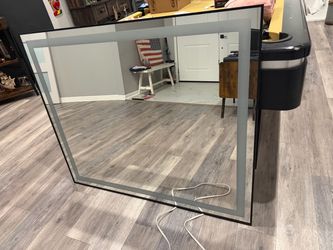 Large Frameless Beveled Wall Vanity Mirror