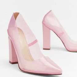 Clear Pink Heels